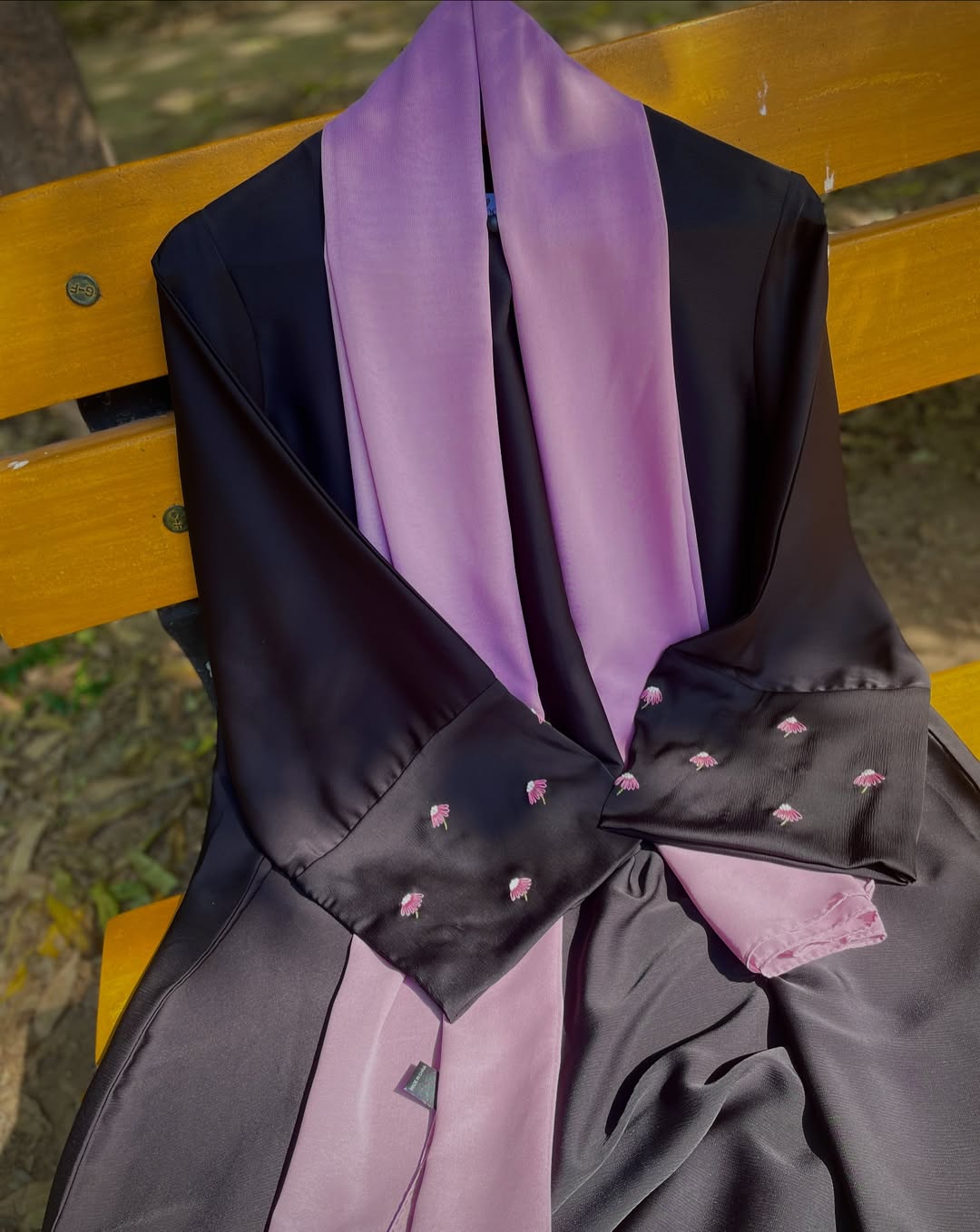 Noir Hand Embroidered Abaya