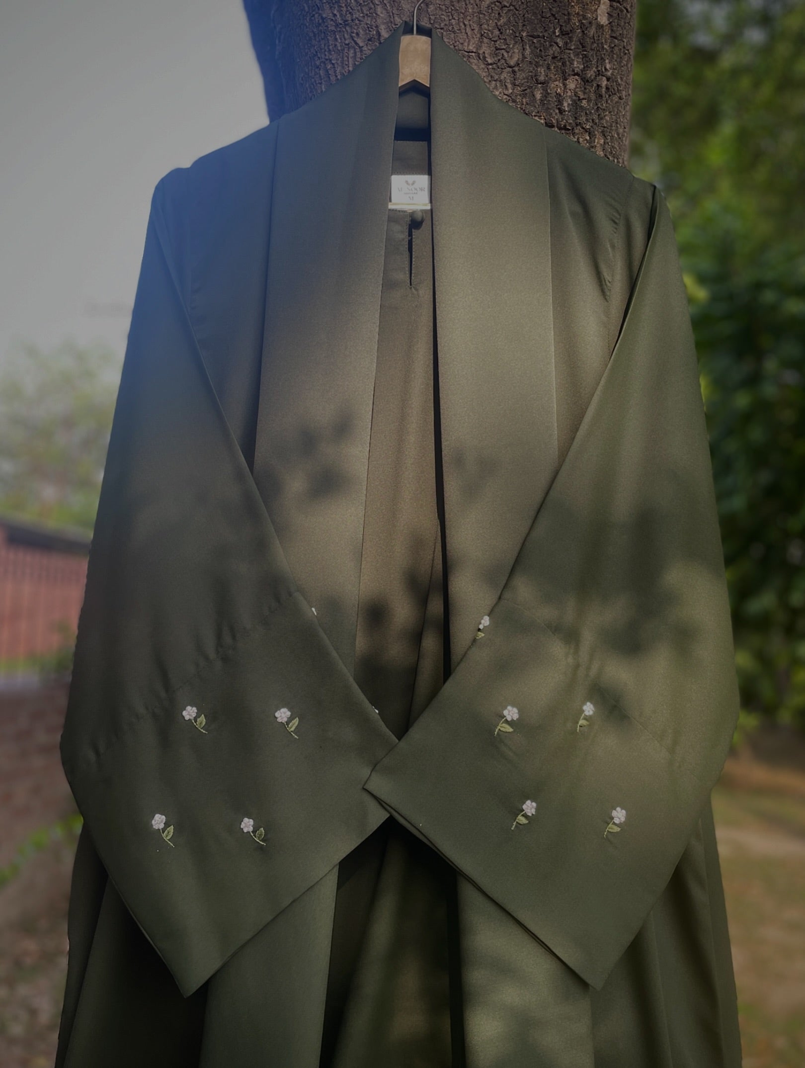 Olive Hand Embroidered Abaya