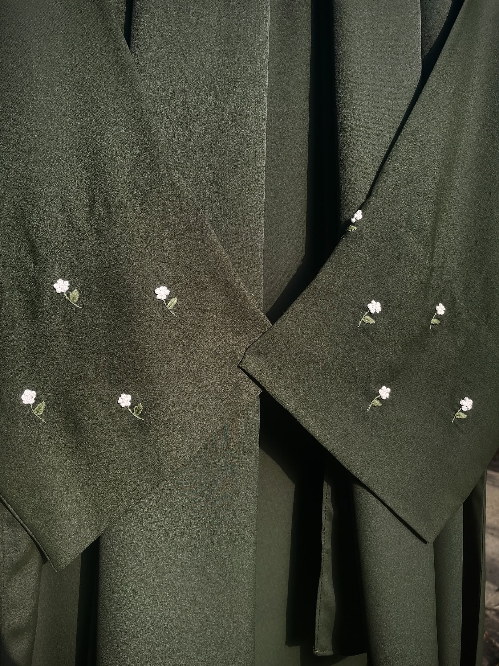 Olive Hand Embroidered Abaya
