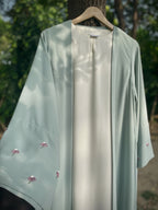 Mint Green Hand Embroidered Abaya