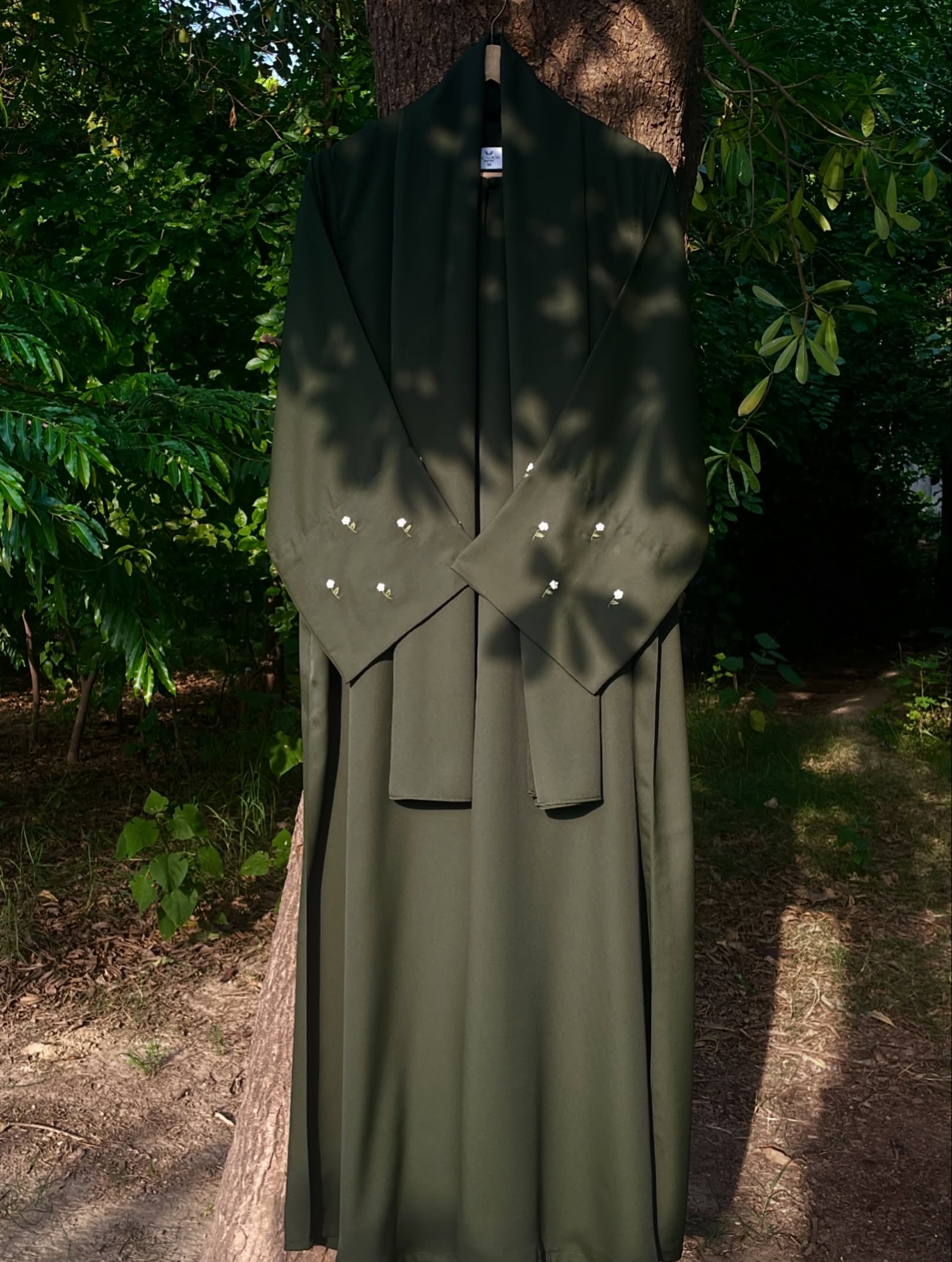 Olive Hand Embroidered Abaya