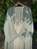 Mint Green Hand Embroidered Abaya