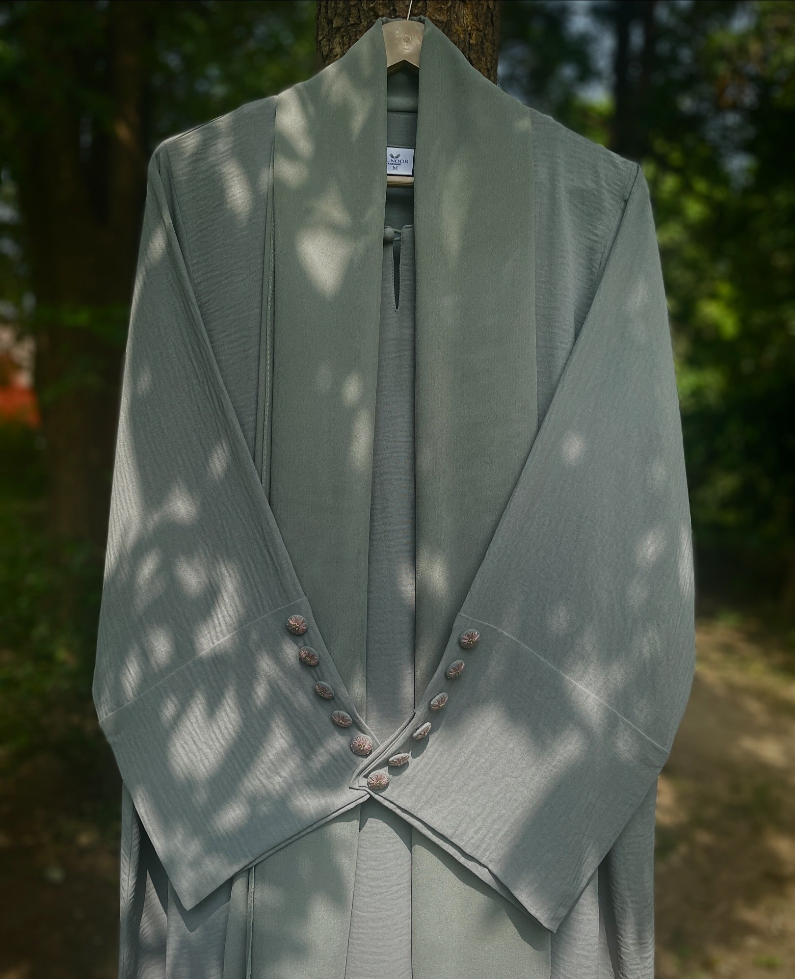 Seafoam Green Hand Embroidered Abaya