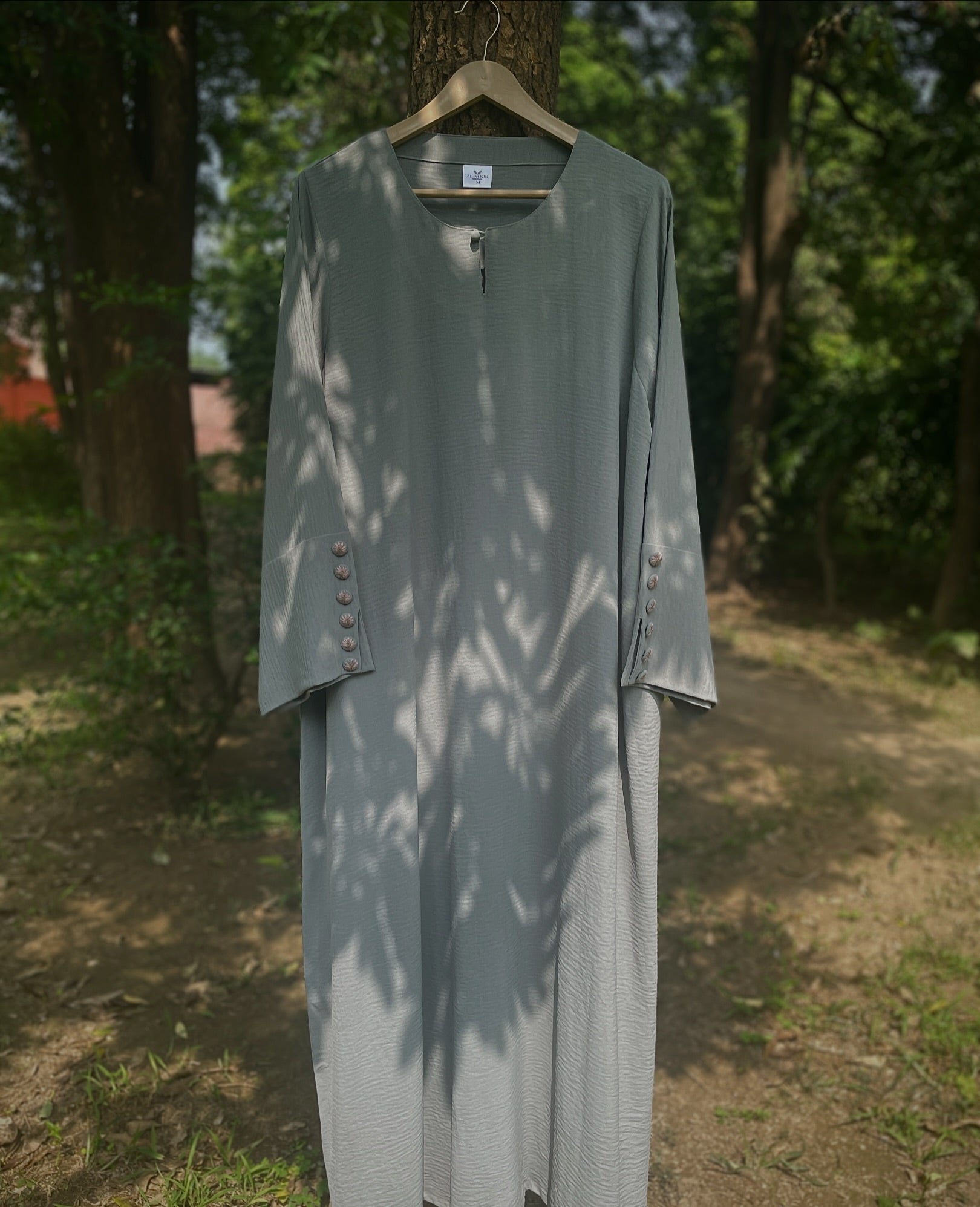 Seafoam Green Hand Embroidered Abaya