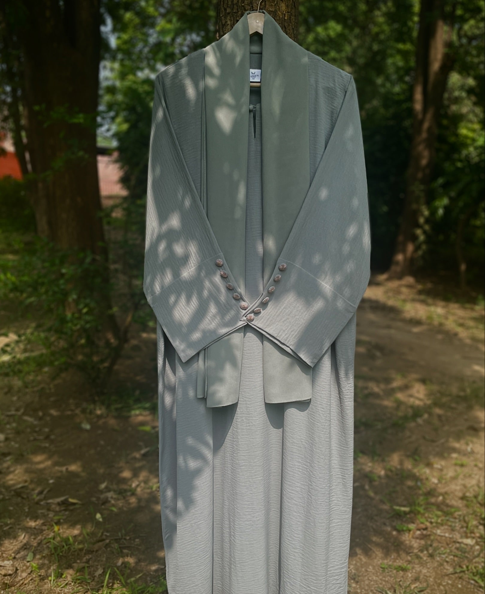 Seafoam Green Hand Embroidered Abaya