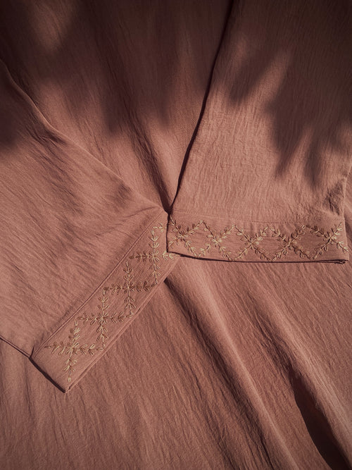 Brick Pink Handmade Abaya