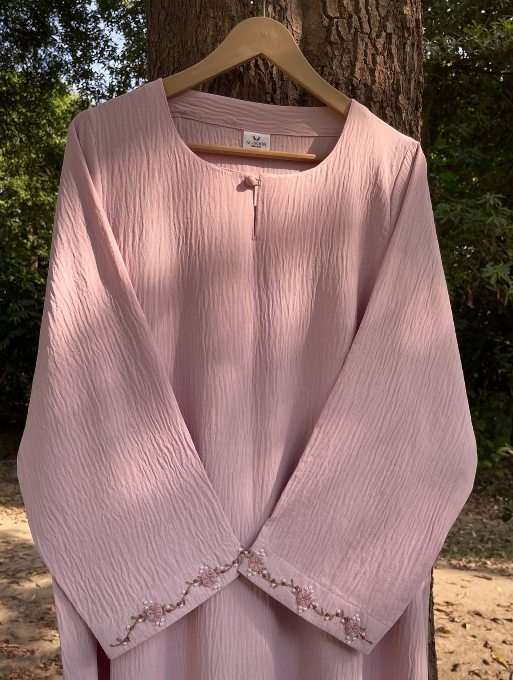 Safa Pastel Pink Hand Embroidered Abaya