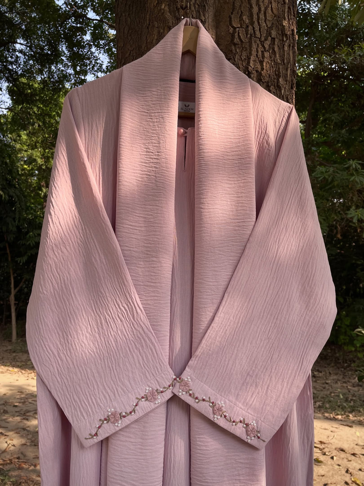 Safa Pastel Pink Hand Embroidered Abaya