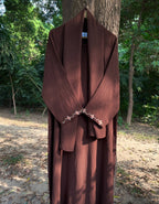 Safa Brown Hand Embroidered Abaya