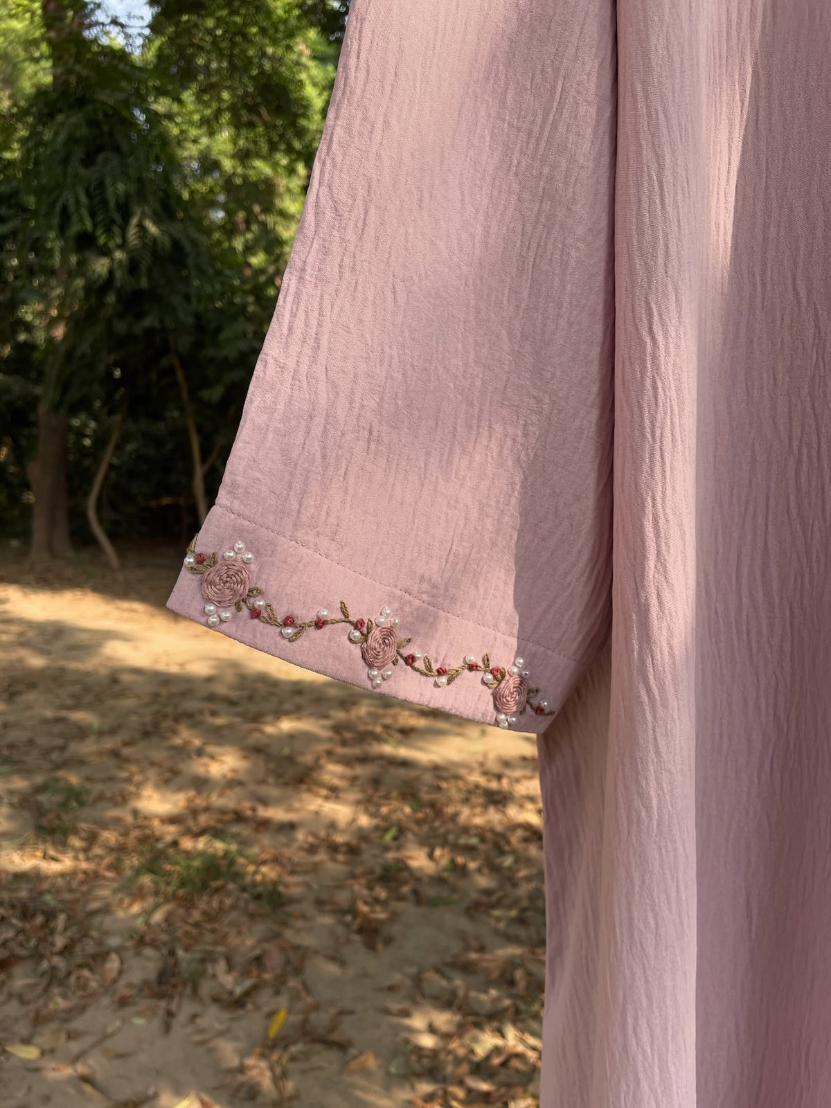 Safa Pastel Pink Hand Embroidered Abaya