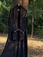 Black Safa Hand Embroidered Abaya