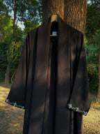 Black Safa Hand Embroidered Abaya