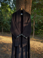 Black Safa Hand Embroidered Abaya