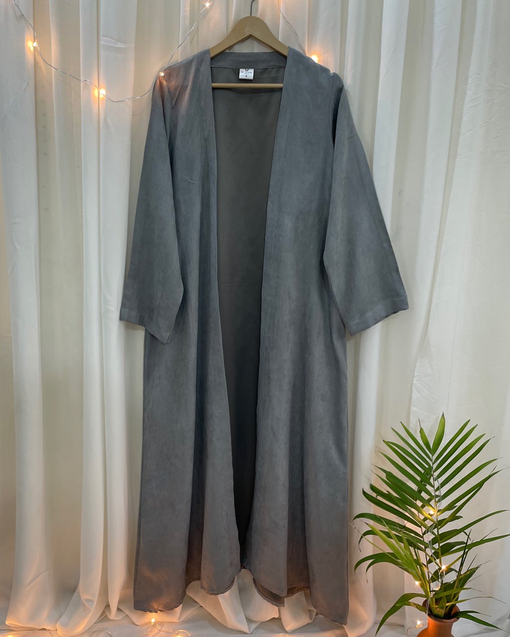 Grey Turkish Style Abaya Coat