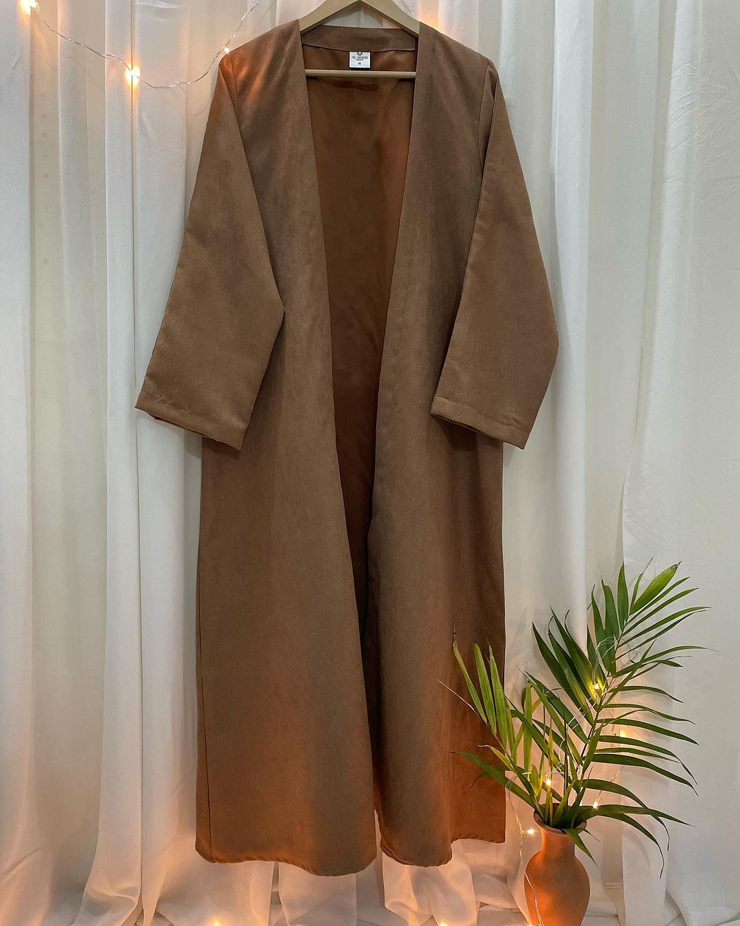 Beige Brown Turkish Style Abaya Coat