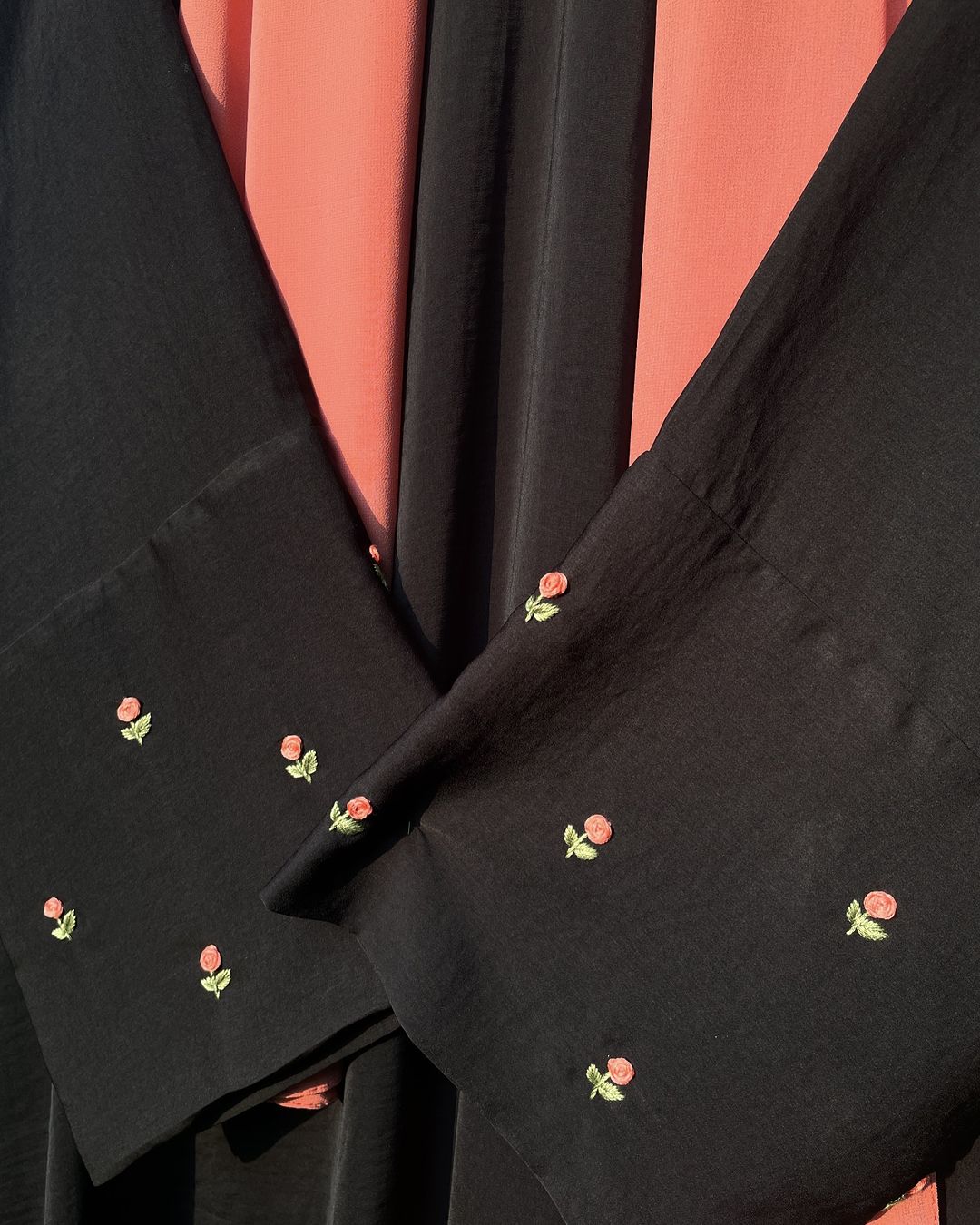 Black Rose Embroidered Abaya