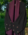 Black Lavender Embroidered Abaya