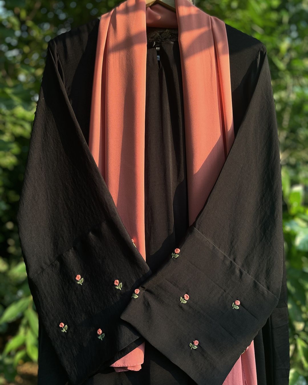 Black Rose Embroidered Abaya