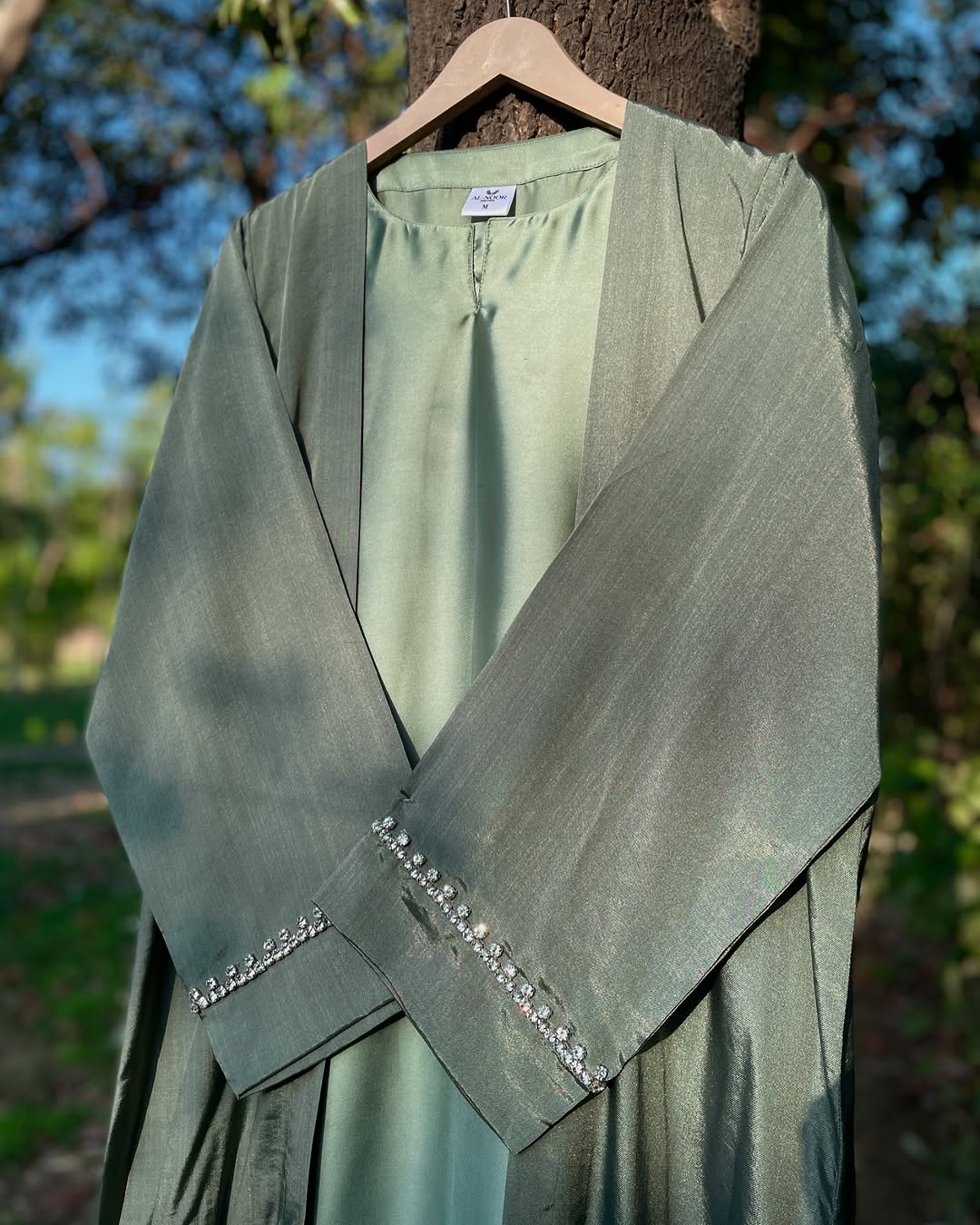 Green Crystal Formal Abaya