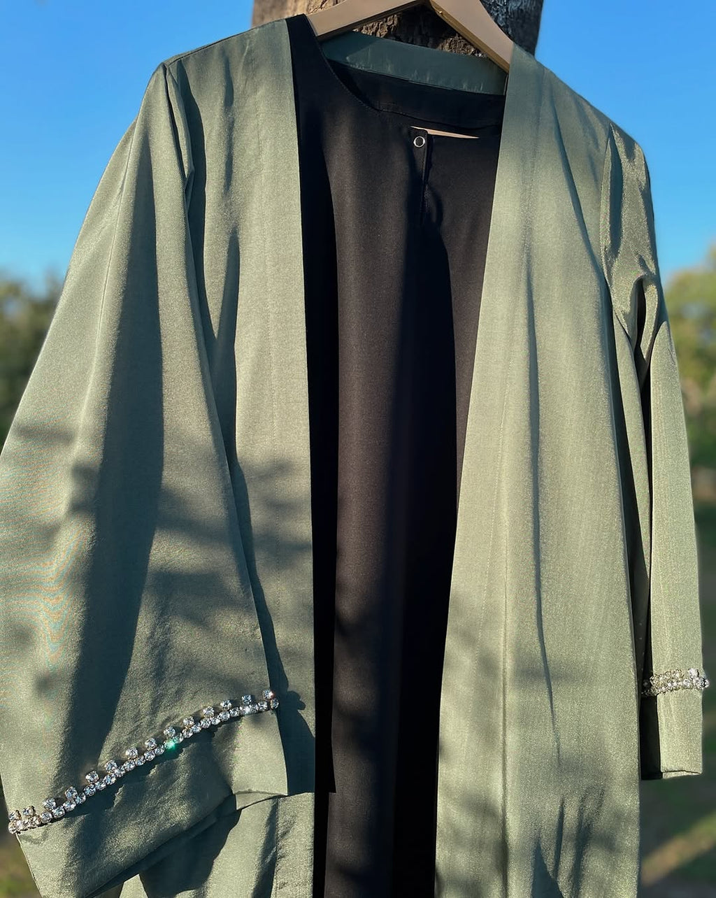 Green Crystal Formal Abaya
