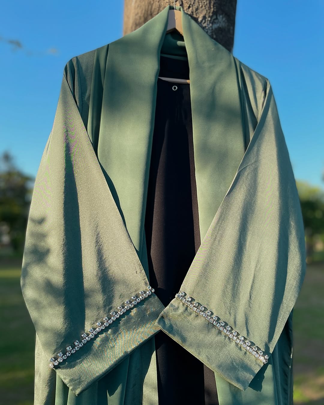 Green Crystal Formal Abaya