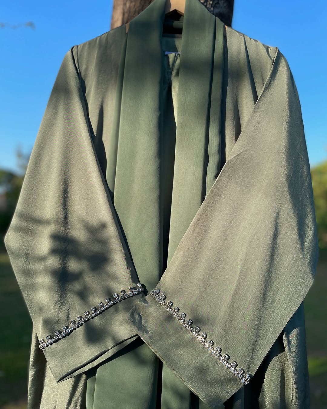 Green Crystal Formal Abaya