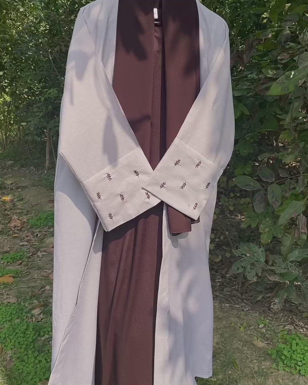 Grayish Beige Brown Abaya