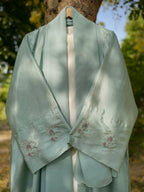 Ice Blue Moon Floral Handmade Abaya
