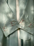 Ice Blue Moon Floral Handmade Abaya