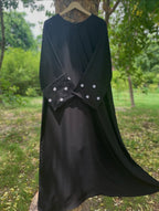 Black Hand Embroidered Daisy Abaya