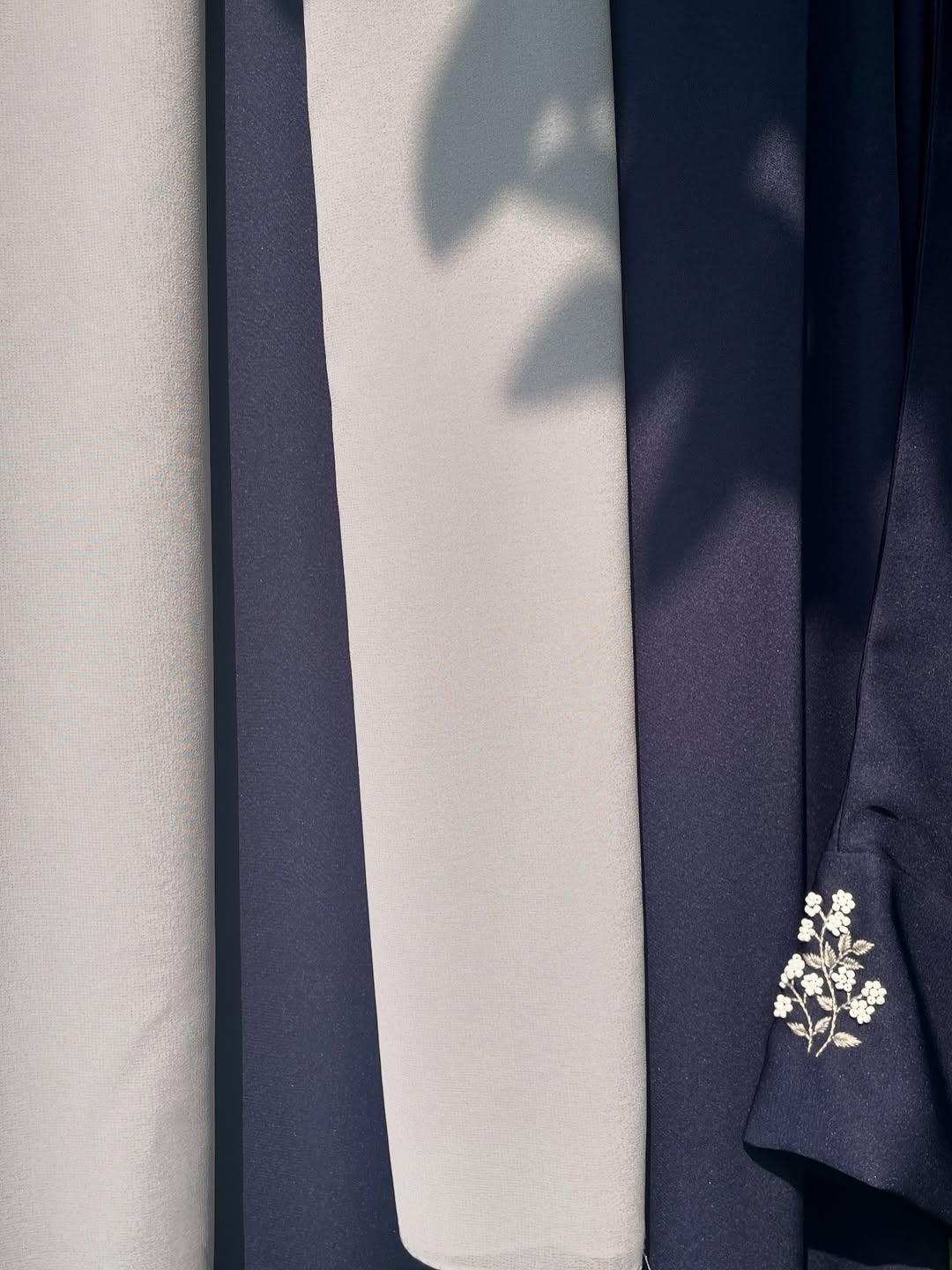 Navy Blue Hand Embroidered Kaftan Abaya